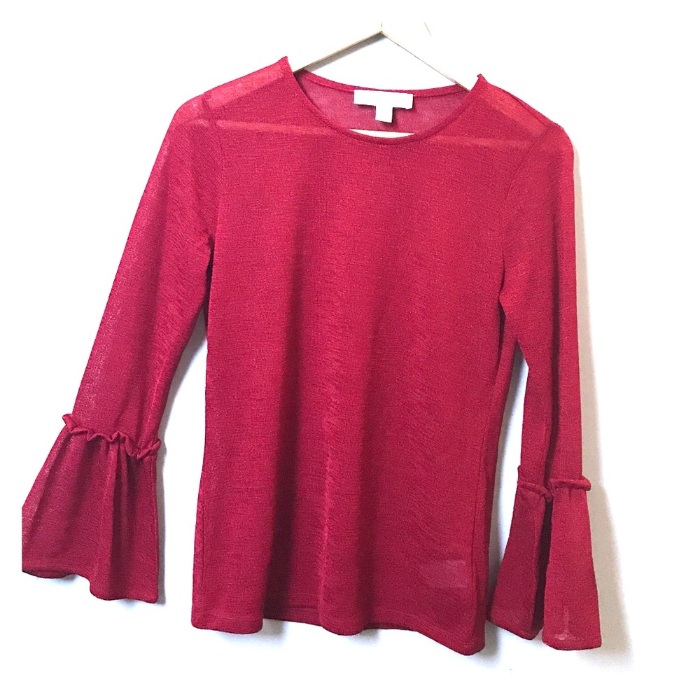 Michael Kors with flared long sleeved blouse, M